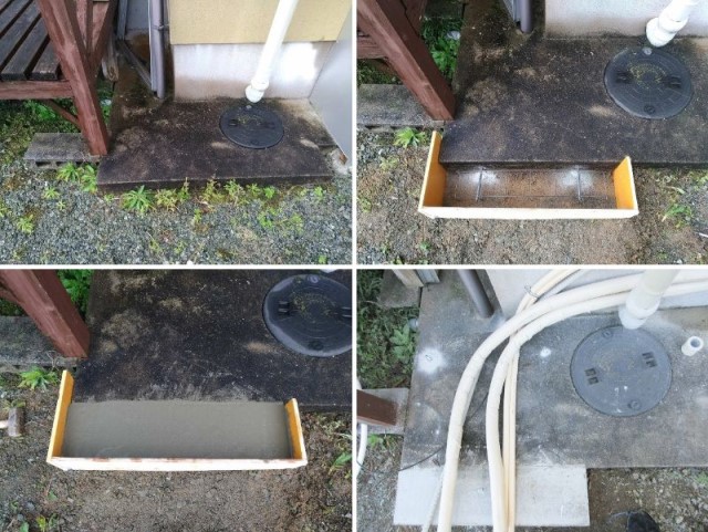 福岡県田川郡のI様邸にて、エコキュートを設置しました≪基礎工事≫