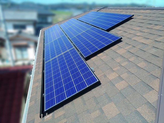 福岡県糸島市のK様邸にて、太陽光発電システムを設置しました≪施工後≫
