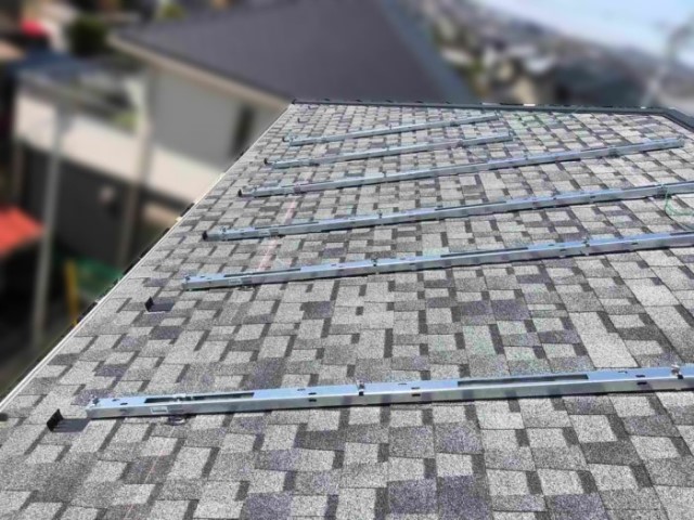 愛知県豊田市のS様邸にて、太陽光発電システムを設置しました≪架台≫