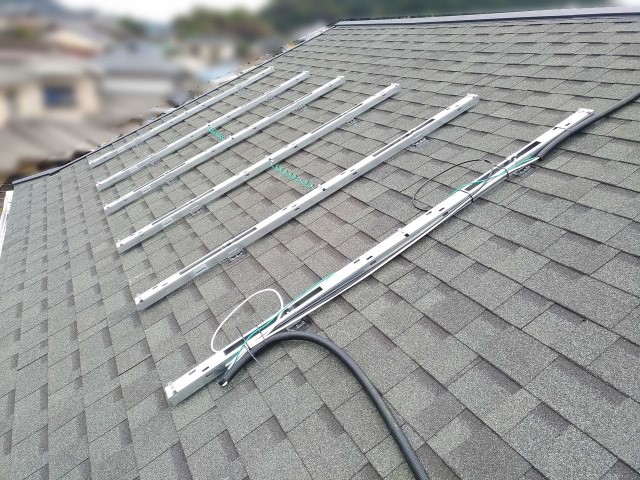 福岡県糟屋郡のU様邸にて、太陽光発電システムを設置しました≪架台≫