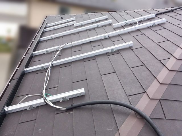 岐阜県瑞穂市のY様邸にて、太陽光発電システムを設置しました≪架台≫
