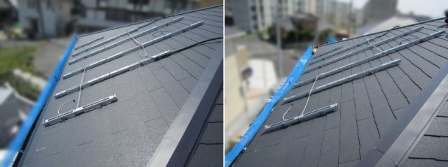 福岡県北九州市のH様邸にて、太陽光発電システムを設置しました≪施工中≫
