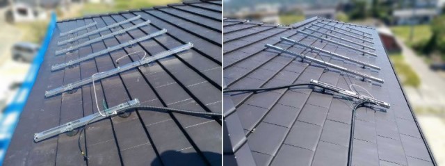 福岡県福津市のI様邸にて、太陽光発電システムを設置しました≪架台≫