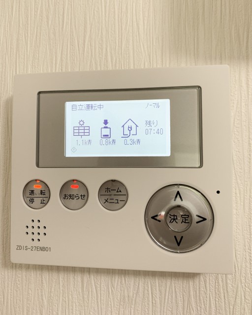 鹿児島県のD様邸にて、蓄電システムを設置しました≪表示ユニット≫