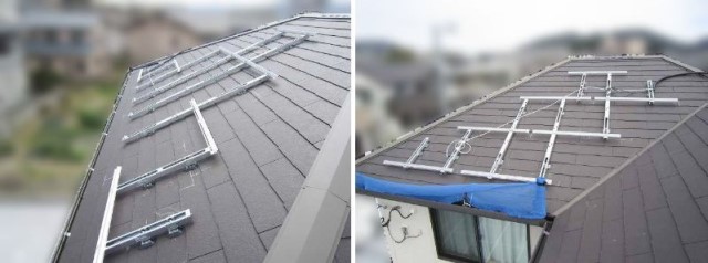 福岡県北九州市のN様邸にて、太陽光発電システムを設置しました≪架台≫