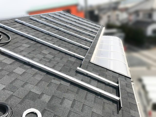 愛知県名古屋市のM様邸にて、太陽光発電システムを設置しました≪架台≫