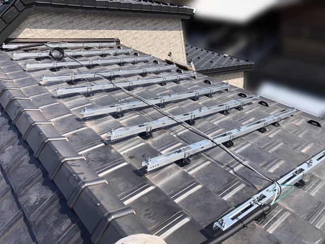石川県白山市のO様邸にて、太陽光発電システムを設置しました≪架台≫
