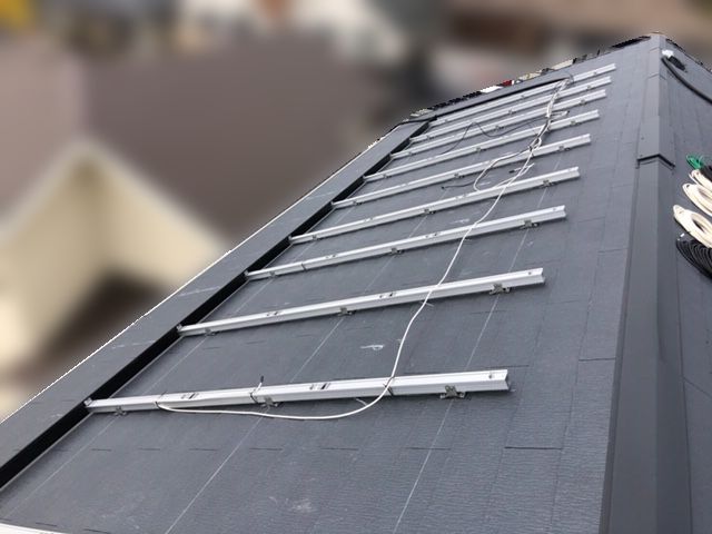 愛知県愛知郡のT様邸にて、太陽光発電システムを設置しました≪架台≫