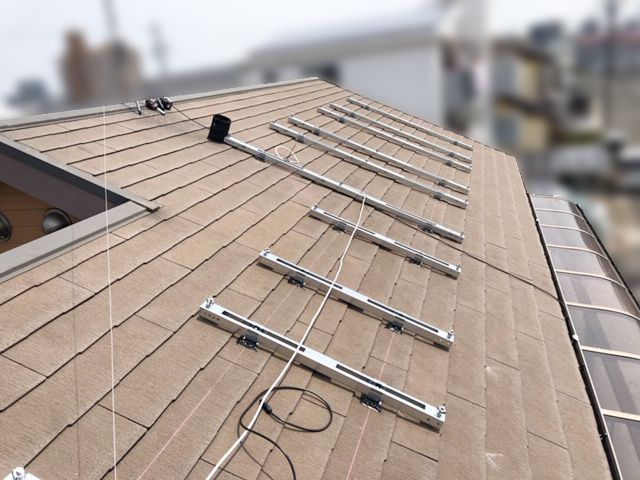 愛知県名古屋市のT様邸にて、太陽光発電システムを設置しました≪架台≫