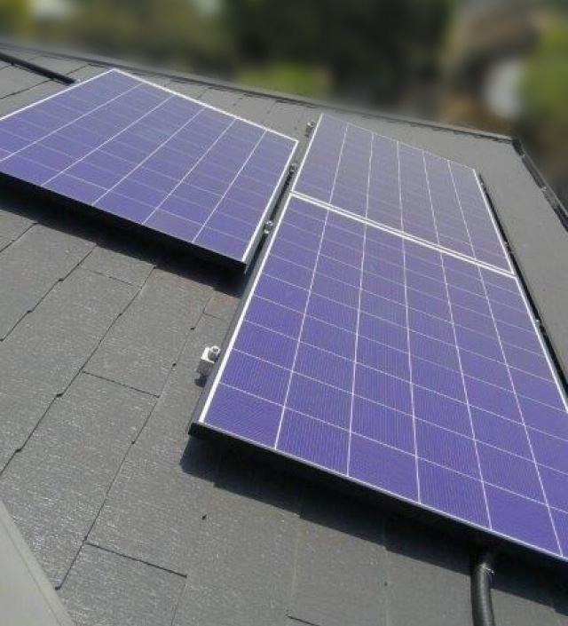 福岡県筑後市のK様邸にて、太陽光発電システムを設置しました。