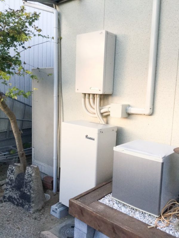 岡山県玉野市のT様邸にて、蓄電システムを設置しました≪屋外外観≫